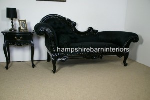 Antique Gloss Black Chaise Longue