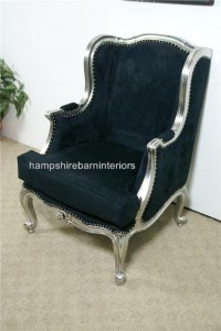 Silver and Black Arm Chair