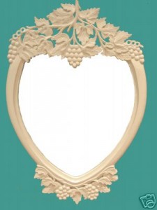 Carved Grape Heart Mirror