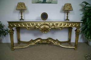 Large Gilded Gold Console Table