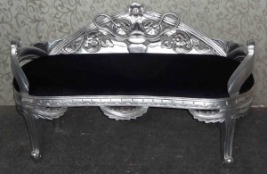 ornate silver leaf stool small chaise longue