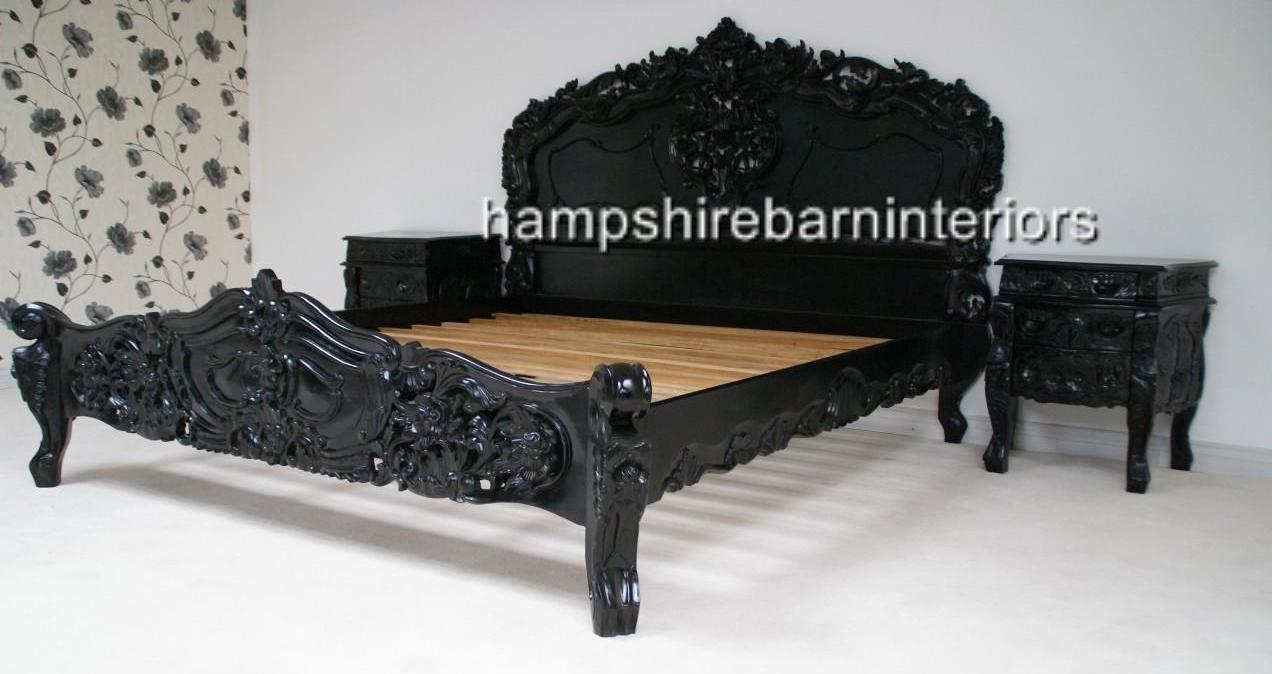 dozen feed Rudely ROCOCO / BAROQUE BED IN GLOSS BLACK : Hampshire Barn Interiors - Chaise  Longue Specialists. Telephone – 01730 231246