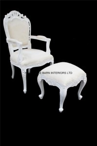 chateau french white foot stool