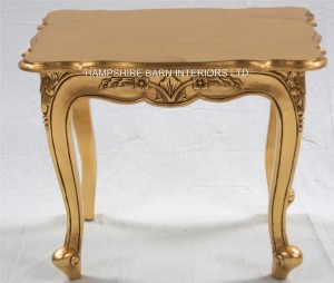 A Gold Leaf Ornate Chateau Style Side / Lamp Table 