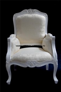 French Chateau Style Ornate Arm Chair Bedroom Antique White Boudoir Shop Lounge