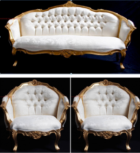 ascot three piiece suite ornate gold leaf italian style furniture