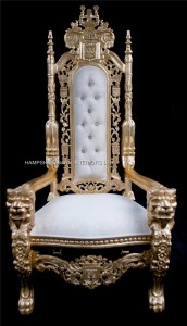 THRONE LARGE LION KING GOLD IVORY CRYSTALS