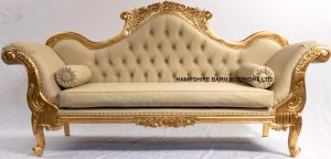 A1 Wedding Sofa in Gold Leaf Frame with easiclean Faux Leather 