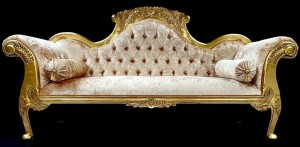 11AA MAYFAIR WEDDING SET - LARGE SOFA PLUS TWO THRONES - GOLD LEAF WITH BARLEY CRUSHED VELVET 